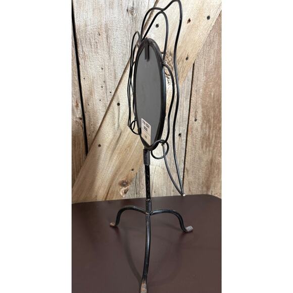 Vintage Whimsical Wrought Iron Silhouette Vanity Mirror Jewelry Holder Earrings - Picture 8 of 11